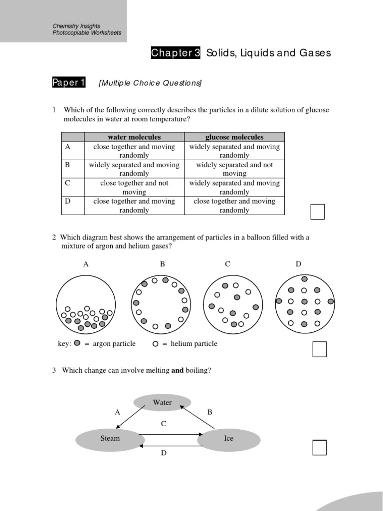 the nature of matter worksheet