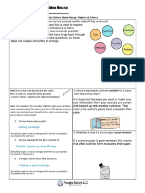 the nature of science worksheet answers