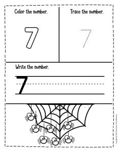the number 7 worksheet for preschool for halloween