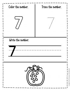 the number 7 worksheet for preschool for halloween