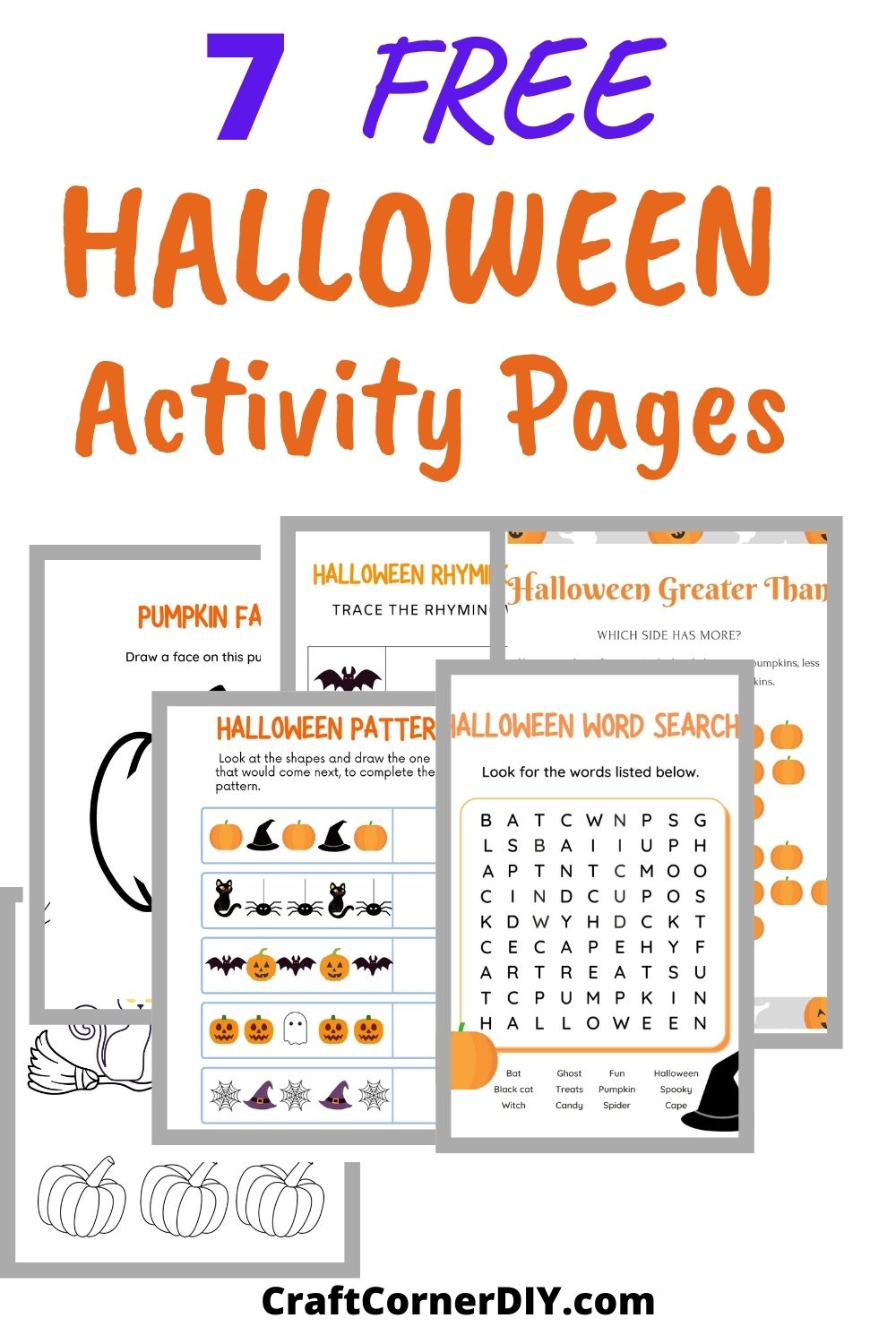 the number 7 worksheet for preschool for halloween