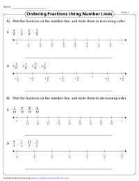 the order mixed fractions worksheet