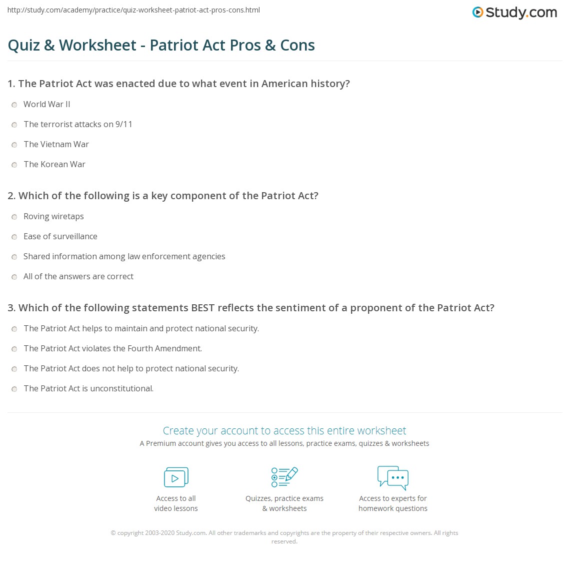 the patriot worksheet answers