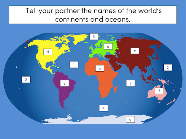 the physical world continents and oceans worksheet