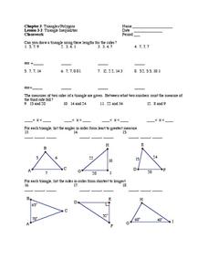 the pythagorean theorem and inequalities worksheet