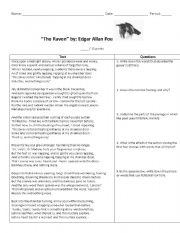 The Raven | Context Clues Worksheets for Middle School