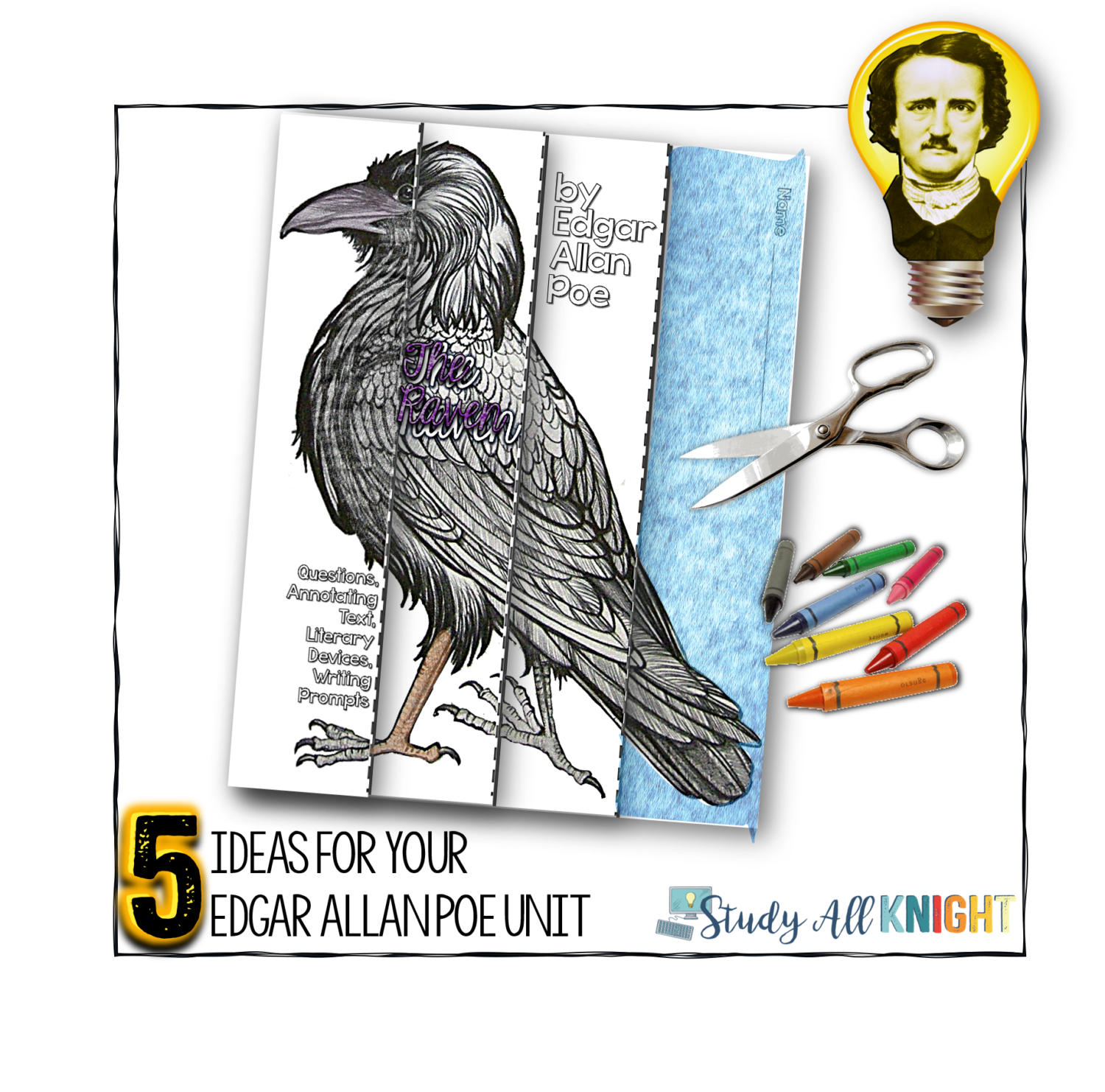 the raven worksheet for middle school