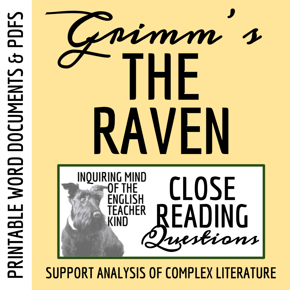the raven worksheet for middle school