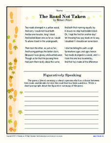 the road not taken worksheet