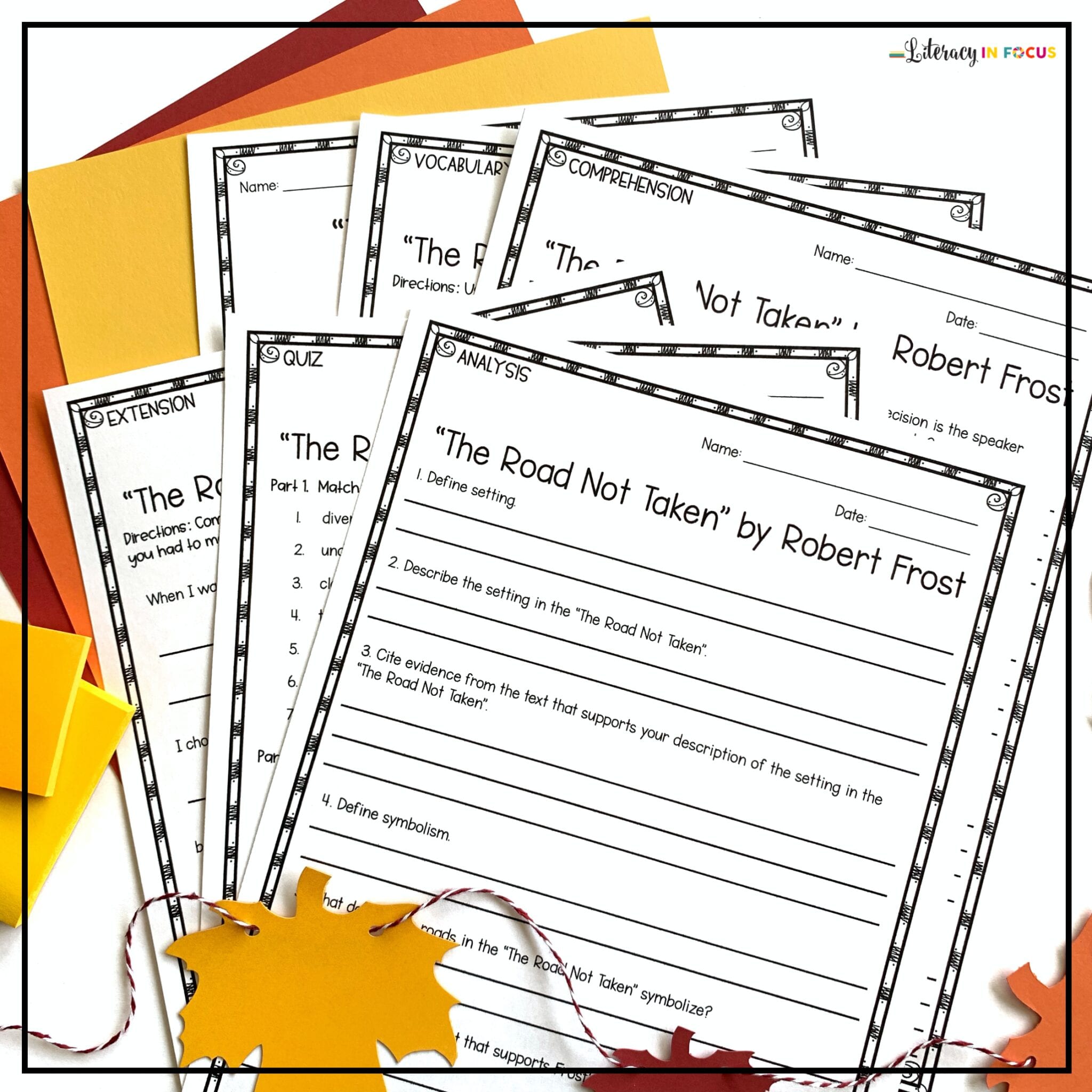 the road not taken worksheet