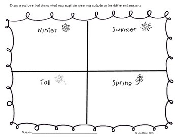 Four seasons worksheets worksheets library
