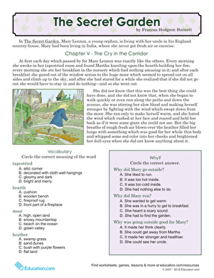 the secret garden worksheet