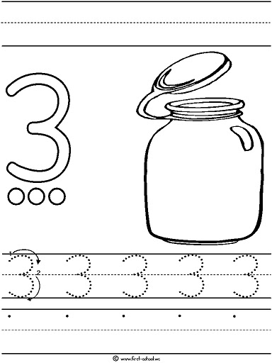 the sheet number 3 preschool