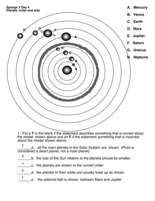 the solar system the sun worksheet answers