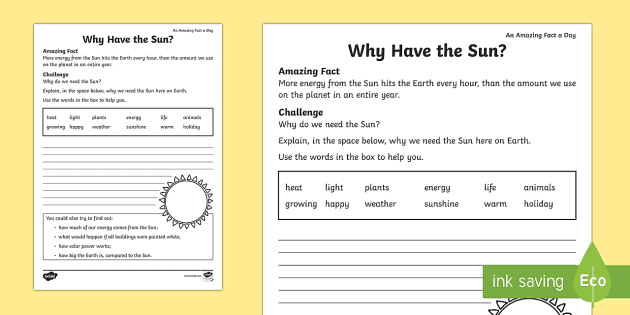 the solar system the sun worksheet