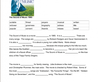 the sound of music worksheet