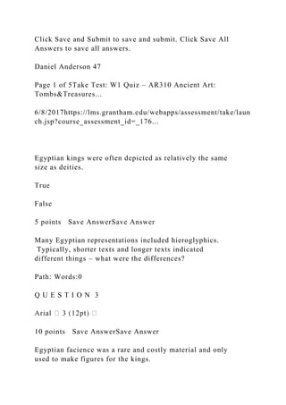 Week 1 Understanding Ancient Egyptian art and its Origins .docx