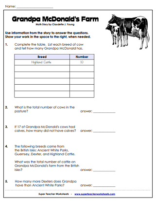 the story of maths worksheet
