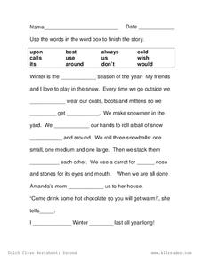 the story of one worksheet