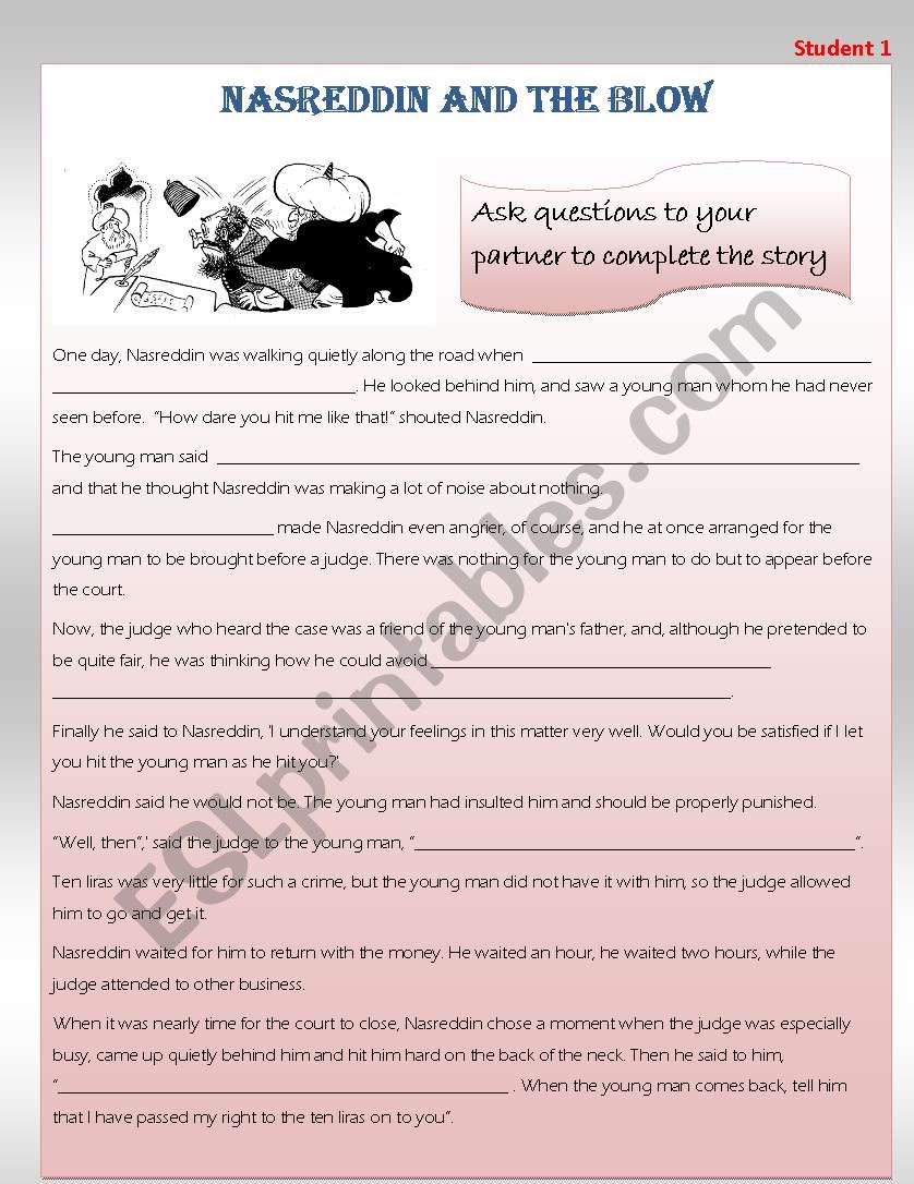 the story of one worksheet