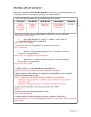 the story of stuff worksheet