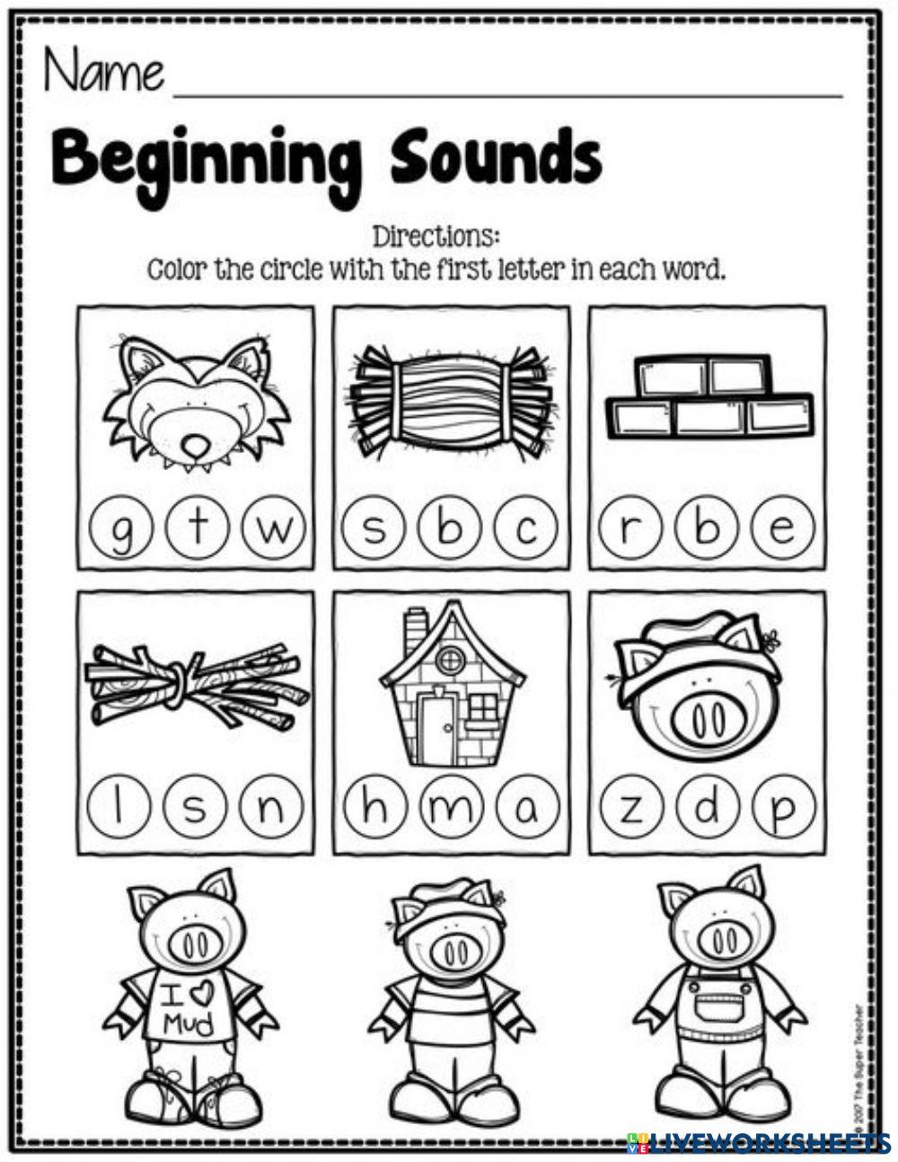 the three little pigs worksheet