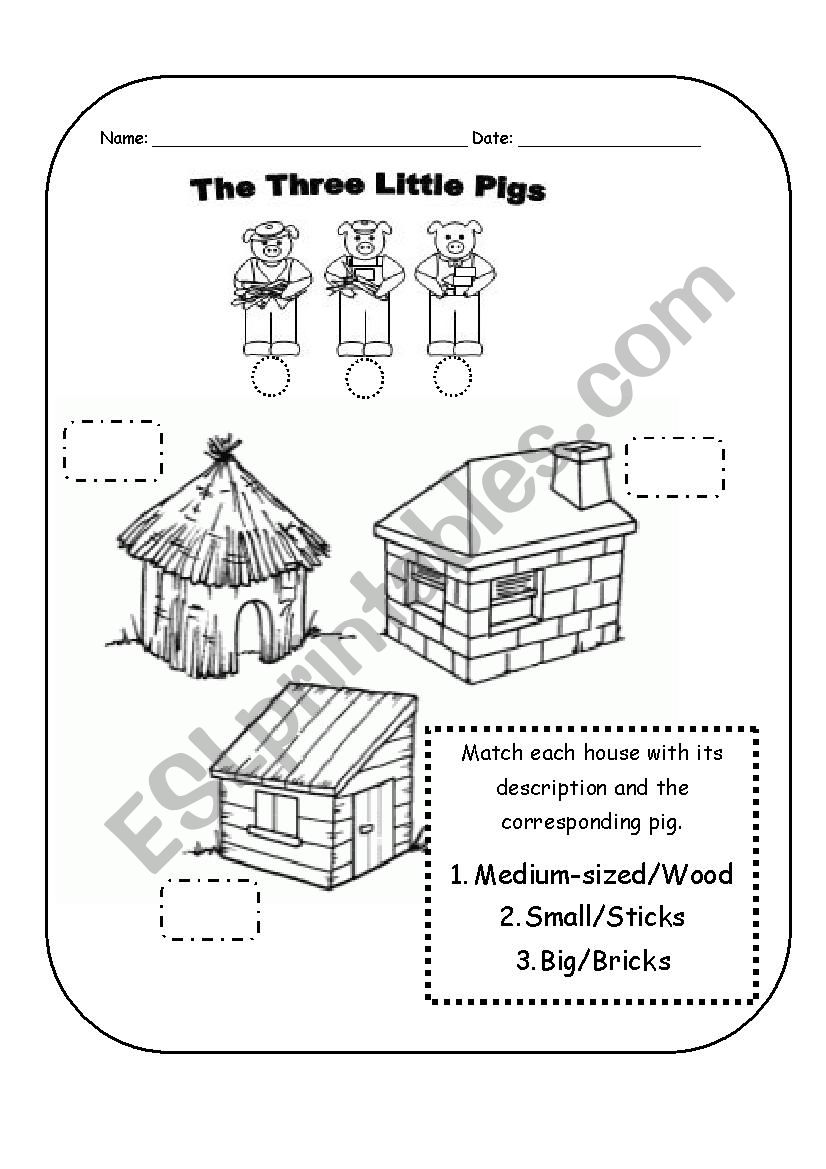The Three Little Pigs - ESL worksheet by anamcb