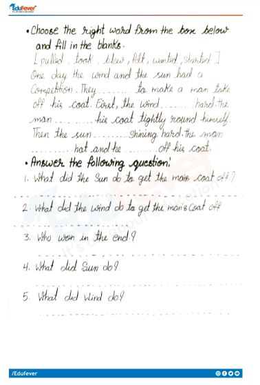 the wind and the sun fable worksheet