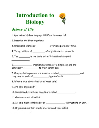 the word begins with biology worksheet