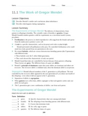 the work of gregor mendel worksheet answers