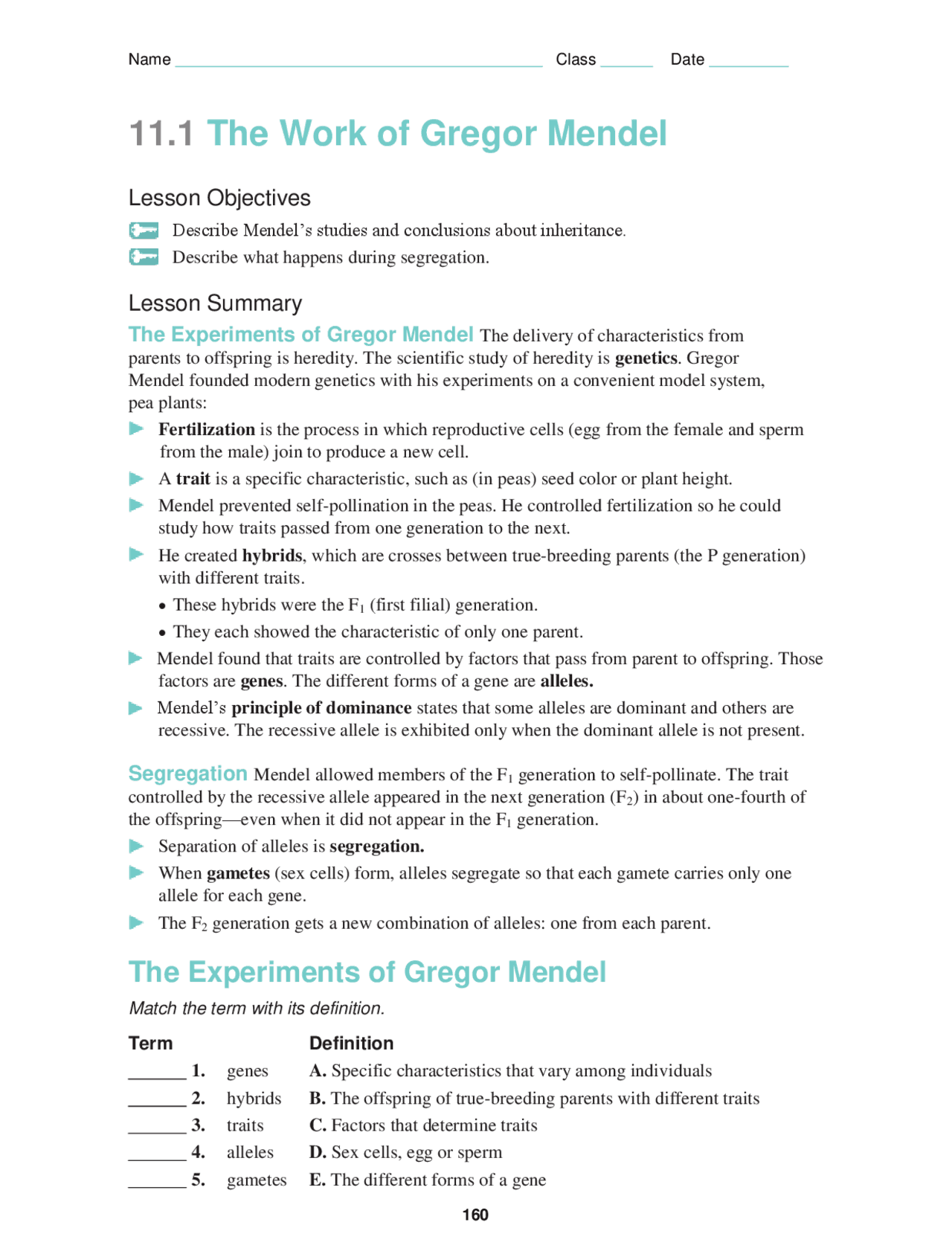 Free the work of gregor mendel worksheet answers, Download Free the