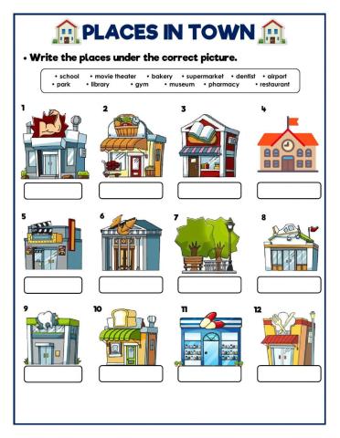 Places in town online exercise for Basic  