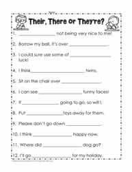 Their, there, theyre worksheets Worksheets - Worksheets Library