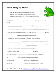 There, Theyre, Their Worksheets - Worksheets Library