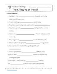 their there they re worksheet