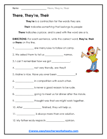 Free their there they re worksheet, Download Free their there they re ...