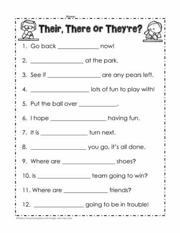 Free There Their Theyre Worksheet Collection For Teaching - Worksheets ...