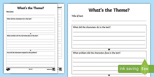 Theme Graphic Organizer Resource for Kids | Twinkl - Twinkl