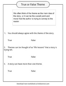 Theme Worksheets, Examples &  Description For Kids