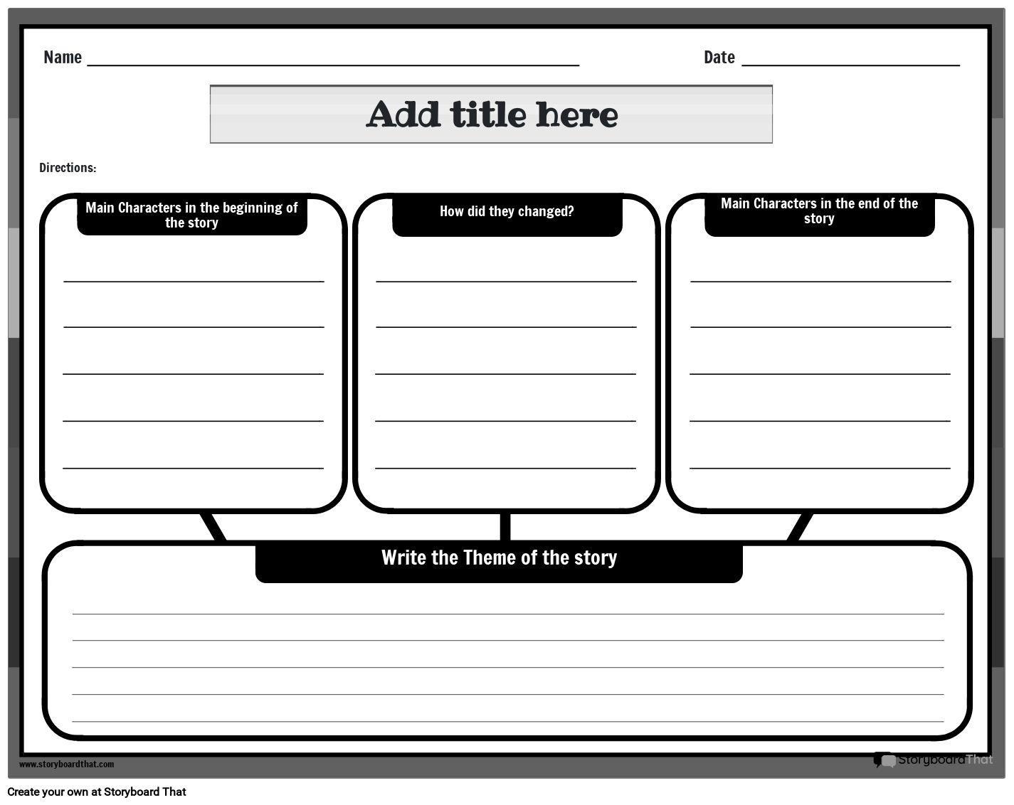 Free theme of a story worksheet, Download Free theme of a story