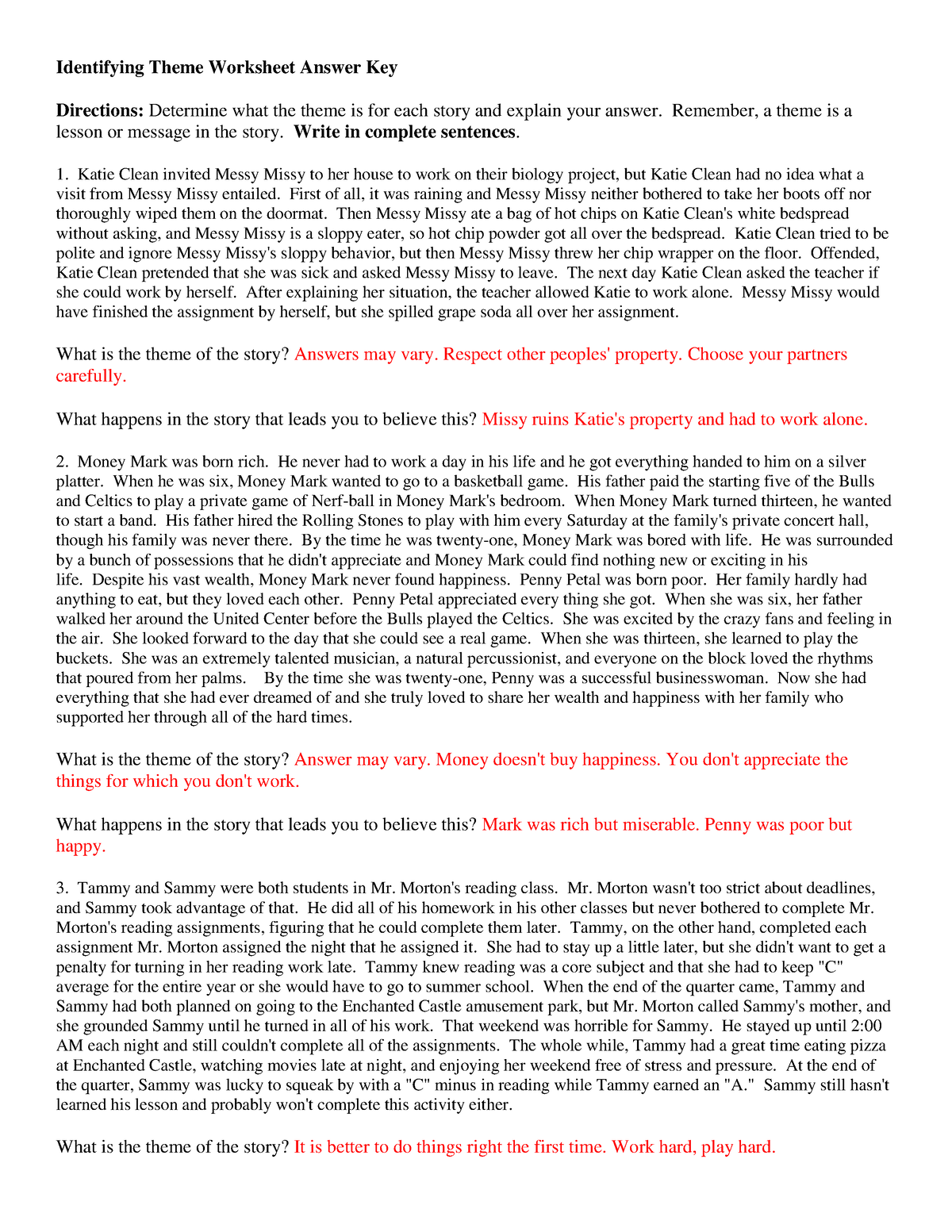 Free Theme Worksheet 6 Answers Download Free Theme Worksheet 6 Answers