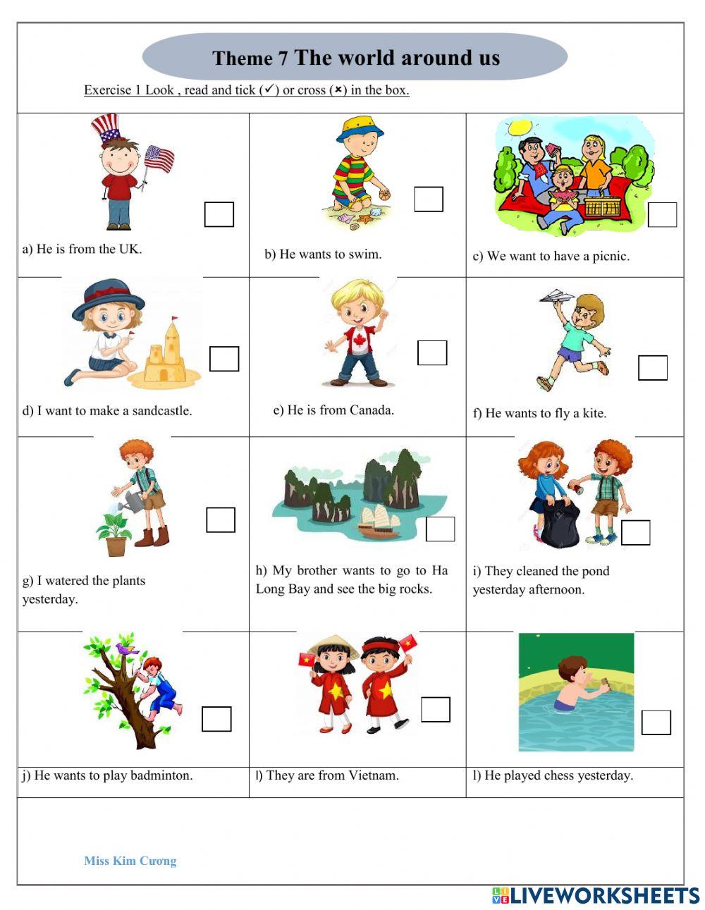 Theme 7 exercise | Live Worksheets - Worksheets Library