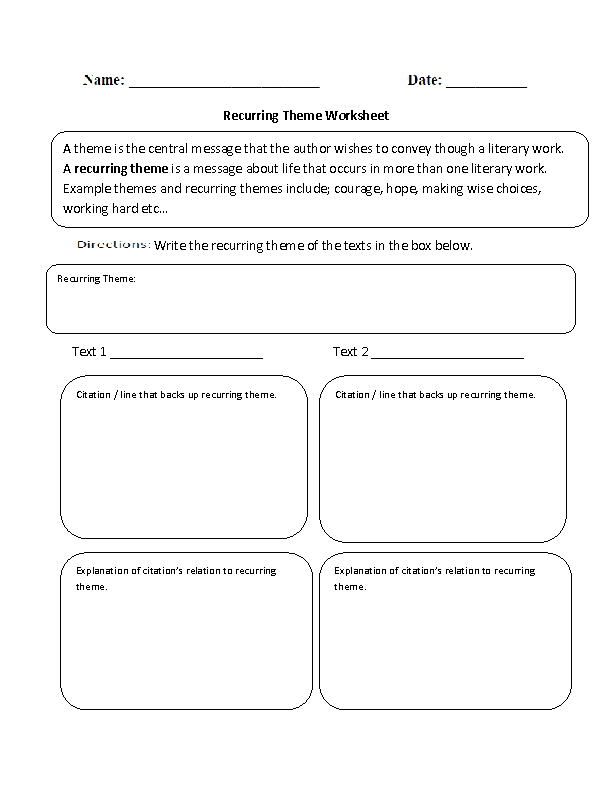 worksheets library | Theme Worksheets
