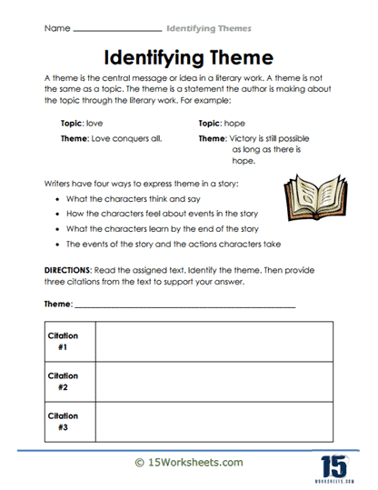 Identifying Themes Worksheets - 15 Worksheets Library