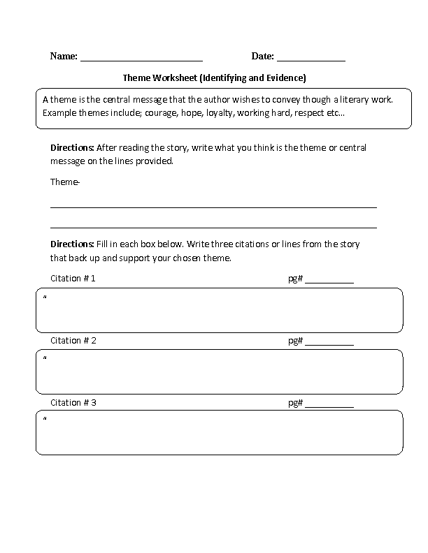 worksheets library | Theme Worksheets