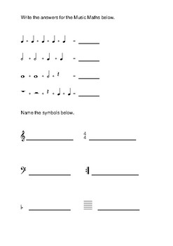theory worksheet for beginning bands