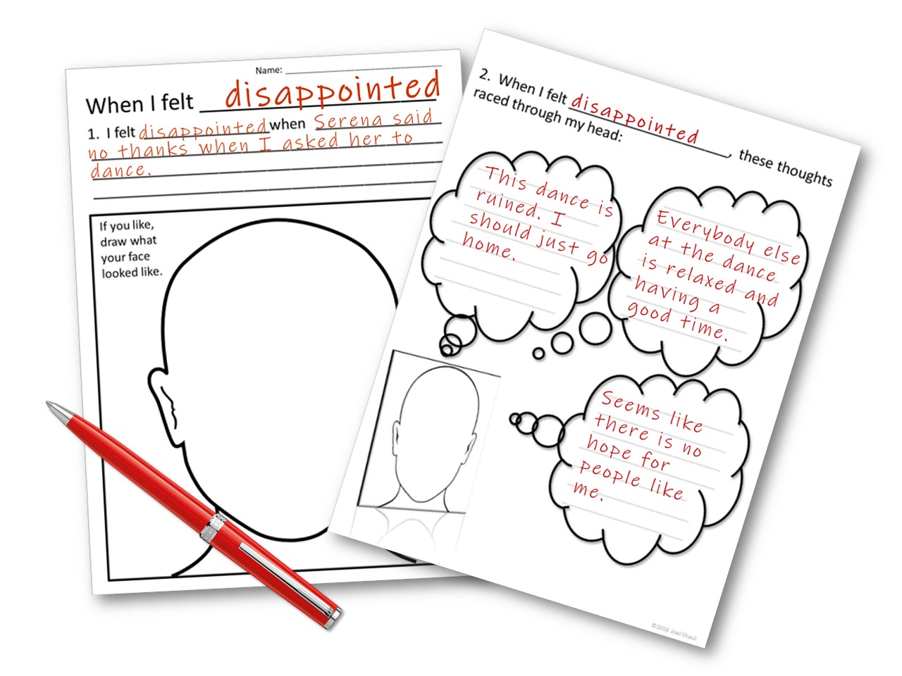 CBT Childrens Emotion Worksheet Series: 7 Worksheets for Dealing ...