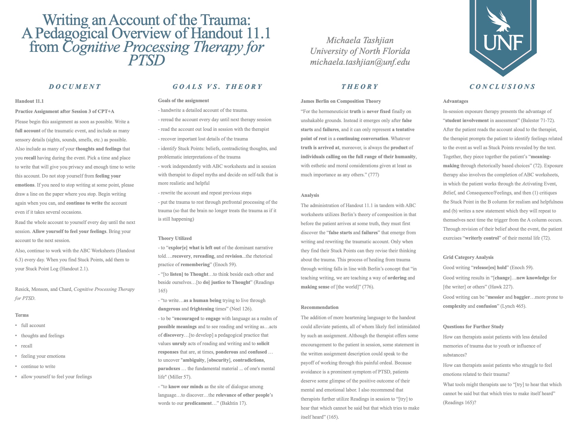 therapeutic writing worksheet