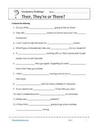 there their and they re worksheet