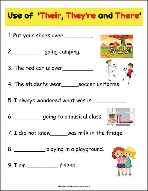 there their they re worksheet